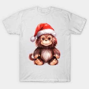 Orangutan in Santa Hat T-Shirt